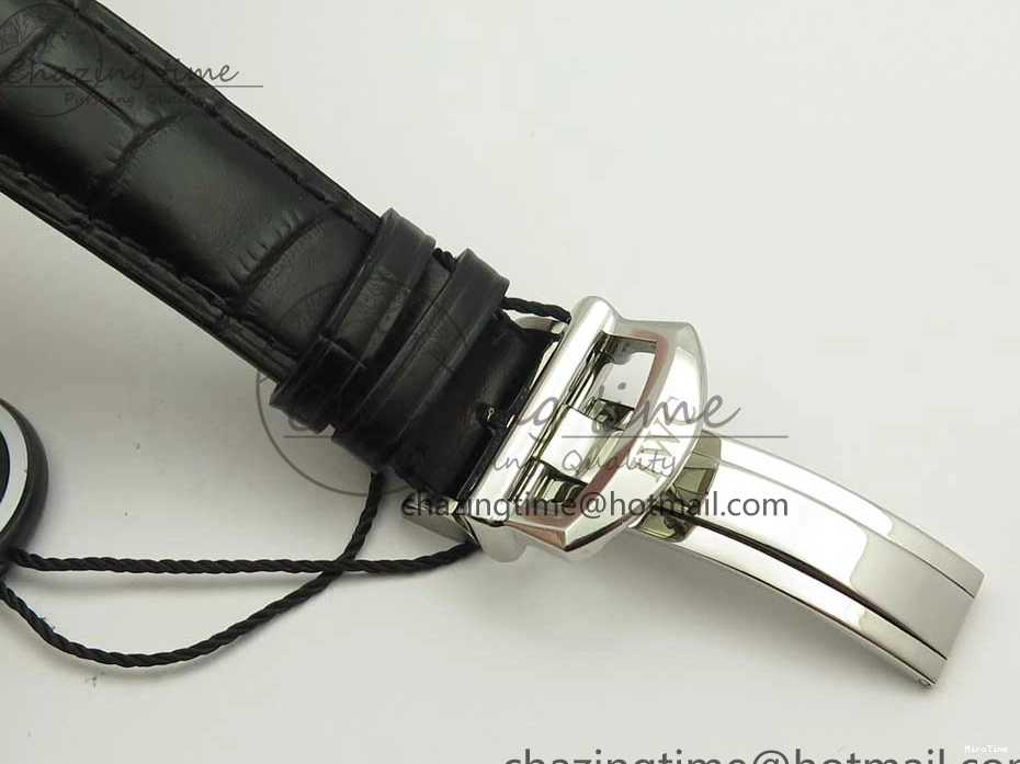 MIROTIME 0129 Snug Portofino IW391022 SS ZK 1:1 Best Edition White Dial Gold Markers On Black Leather Strap A 7130